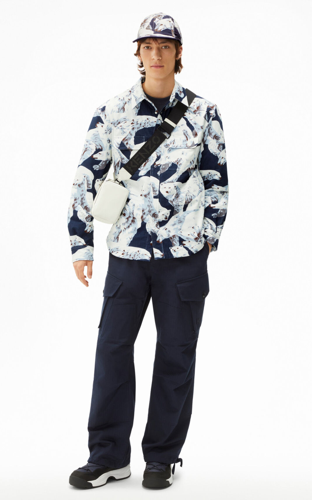 Kenzo Polar Bear The Kışlık Capsule Bluz Erkek Mavi Siyah | 3512-HCOPN